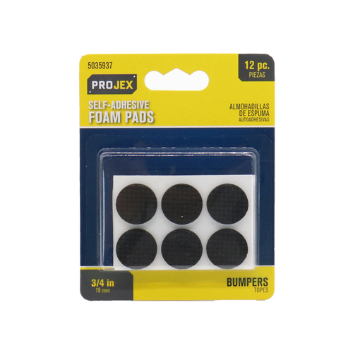 Projex P0125 Non-Skid Pad Foam Self Adhesive Black Round 3/4" W Black