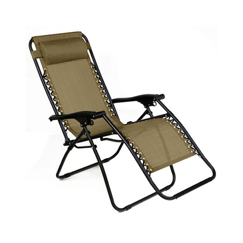 Folding Lounger Multi-Position Tan Zero Gravity - pack of 2