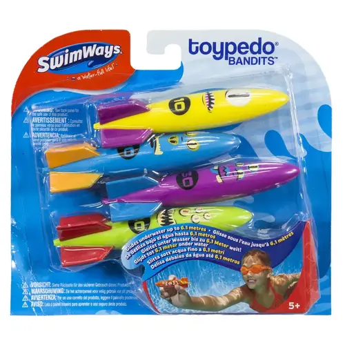 Swimways 6069524 Pool Diving Toy Toypedo Assorted Plastic Rockets Assorted