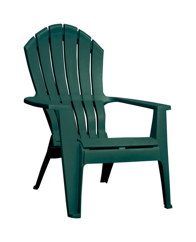 Adams 8371-16-3700 Chair RealComfort Hunter Green Polypropylene Frame Adirondack