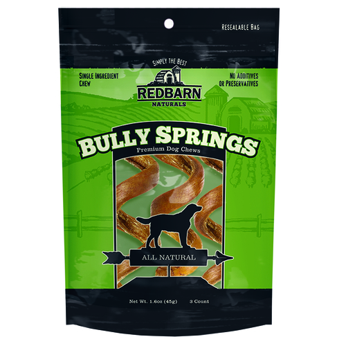 Redbarn 250143 Chews Naturals Bully Stick Springs Grain Free For Dogs 6"