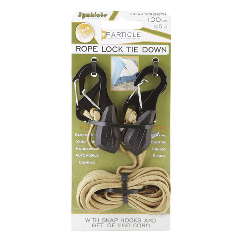 Particle Rope Lock Tie Down 6 ft. L Black Black