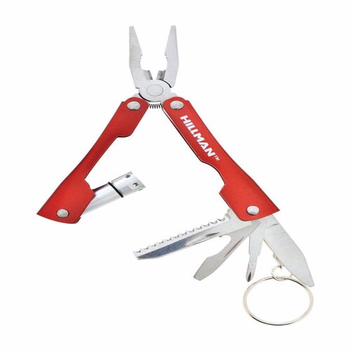 Hillman 713168 Key Ring Metal Red Multi-Tool High End Accessories Red