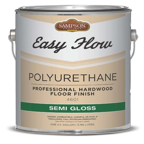 Sampson 4601-GAL Hardwood Floor Finish Easy Flow Semi-Gloss Clear Polyurethane 1 gal Clear