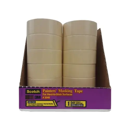 Solvent Resistant Masking Tape 1.88" W X 55 yd L Tan High Strength Tan