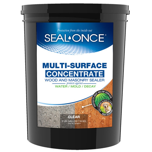 SealOnce SO8814 MultiSurface Sealer Flat Clear WaterBased 5 gal Clear