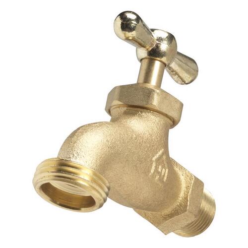 Hose Bibb 1/2" MIP pc X 3/4" MHT Brass Brass