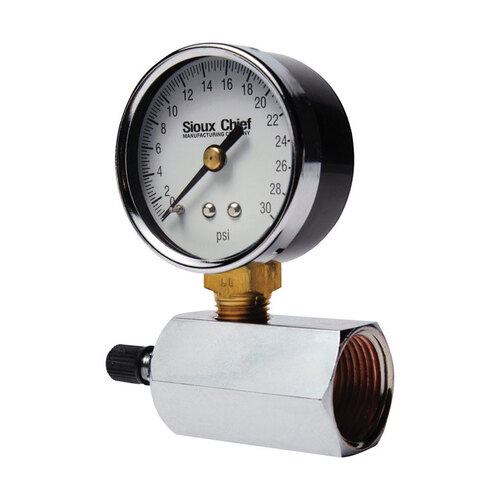 Sioux Chief 355-30PK1 Pressure Gauge 2"ches in. Polycarbonate 30 psi