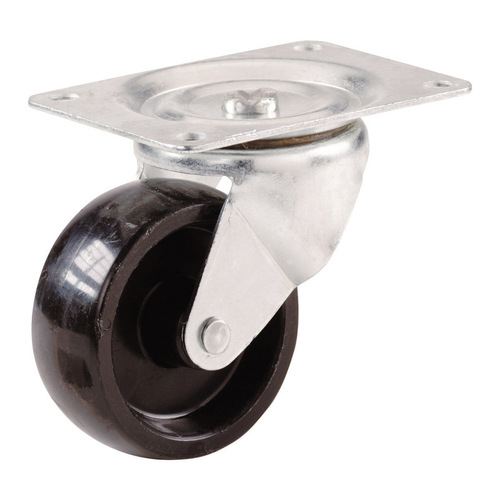 Swivel Caster, 3 in Dia Wheel, 1-1/4 in W Wheel, Polypropylene Wheel, 210 lb Black/Silver