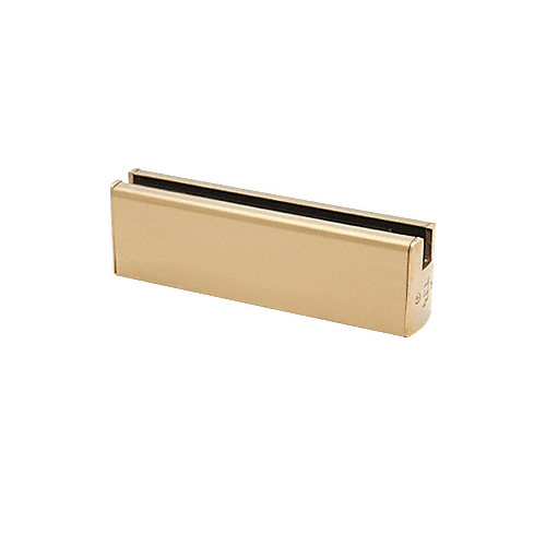 CRL DR2SPB12P Polished Brass 1/2" Glass Low Profile Square Door Rail Without Lock - 8" Patch