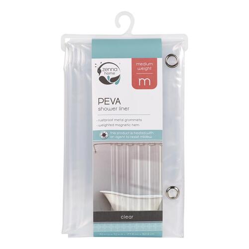 Zenna Home LPRMKKL Shower Curtain Liner 72" H X 70" W Clear Solid PEVA Clear