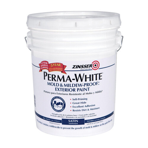 Zinsser 2700 Mold and MildewProof Paint PermaWhite Satin White Water