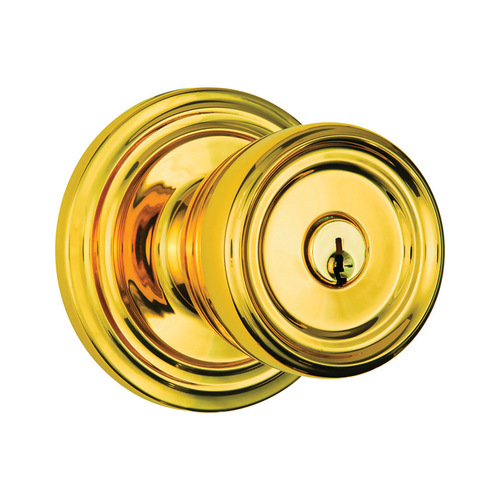 Entry Knob Push Pull Rotate Barrett Polished Brass ANSI Grade 2 KW1 1.75" Polished Brass