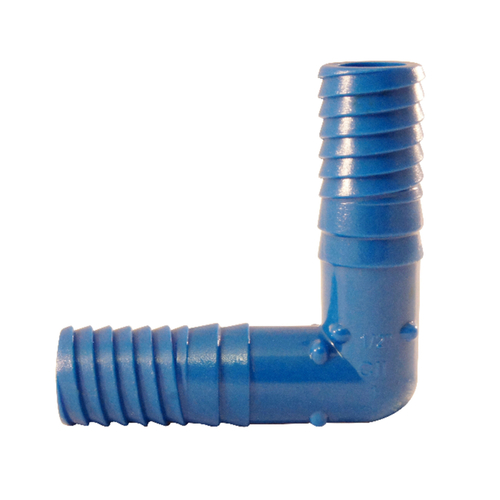 Elbow Blue Twister 1/2" Insert in to X 1/2" D Insert Acetal