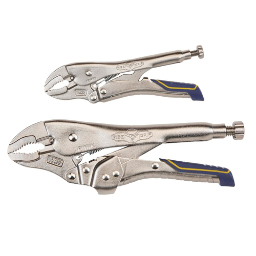 Irwin IRHT82590 Curved Pliers Set ViseGrip 2 pc Metal Assorted in. L
