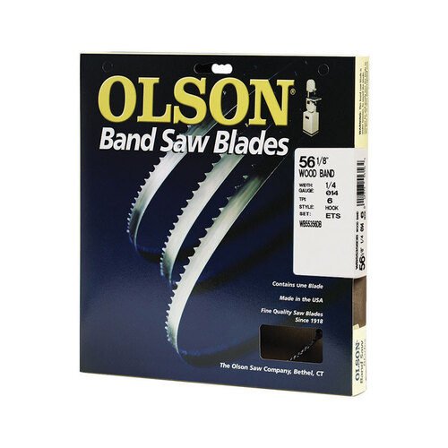 Olson WB55356 Band Saw Blade 56.1" L X 0.3" W Carbon Steel 6 TPI Hook teeth