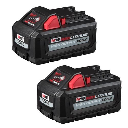 M18 REDLITHIUM Battery Pack, 18 V Battery, 6 Ah, Includes: (2) Batteries - pack of 2