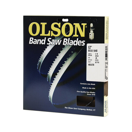 Olson WB55357DB Band Saw Blade 57" L X 0.25" W Carbon Steel 6 TPI Hook teeth