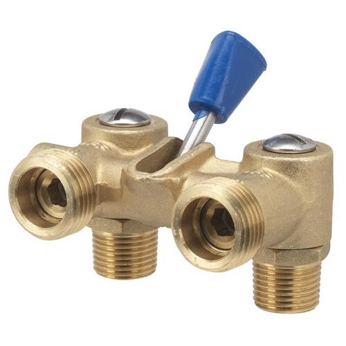 Homewerks VWMDUAF3 Dual Washing Machine ShutOff Valve 1/2" MPT T X 3/4