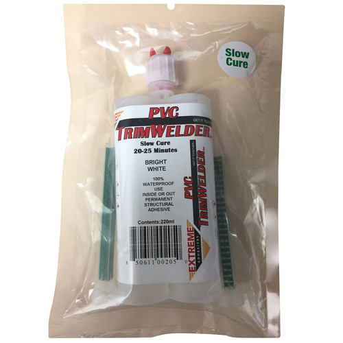 Slow Cure Adhesive TrimWelder High Strength PVC 220 ml White