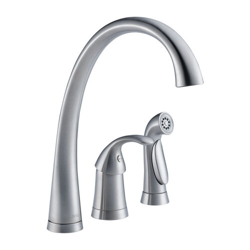 Kitchen Faucet Pilar One Handle Artic Stainless Side Sprayer Included Artic Stainless