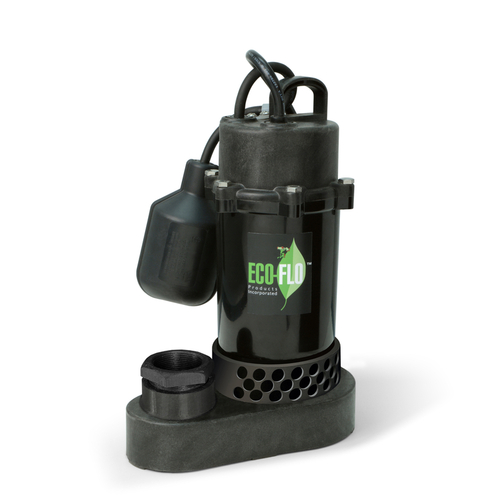 ECO-FLO SPP33W Sump Pump 1/3 HP 3600 gph Thermoplastic Tethered Float Switch AC Submersible