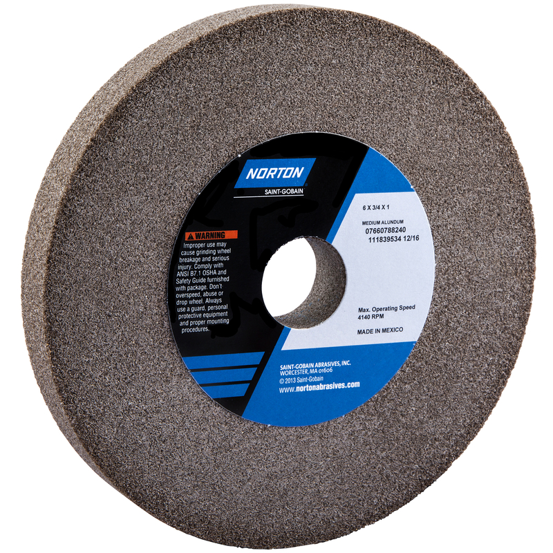 Norton 07660788240 Grinding Wheel, 6 in Dia, 1 in Arbor