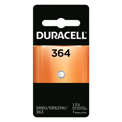DURACELL D364BPK Electronic/Watch Battery Silver Oxide 364 1.5 V 19 Ah
