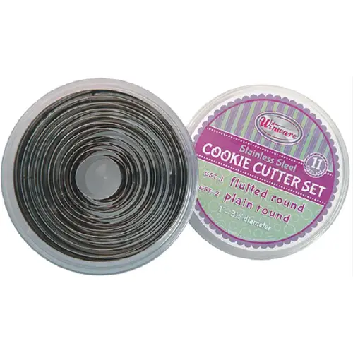 COOKIE CUTTER SET PLAIN ROUND 11 PIECE