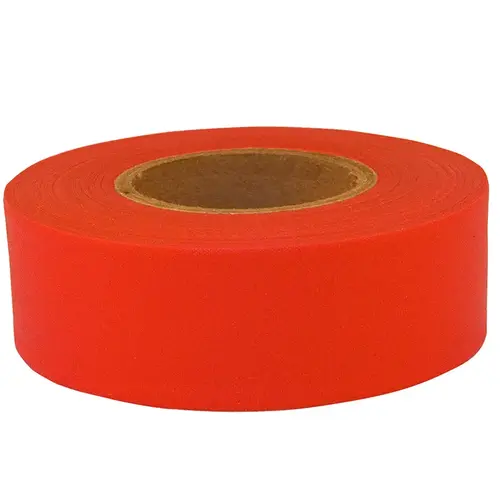 Sub-Zero Series Flagging Tape, 150 ft L, 1-3/16 in W, Fluorescent Red, PVC