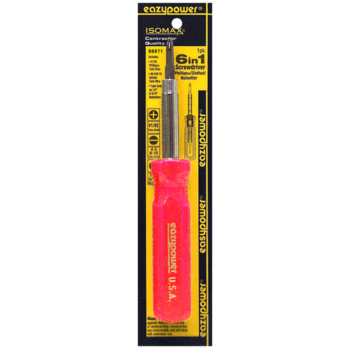 EAZYPOWER 88871 Multi Bit Screwdriver 6-in-1 Red