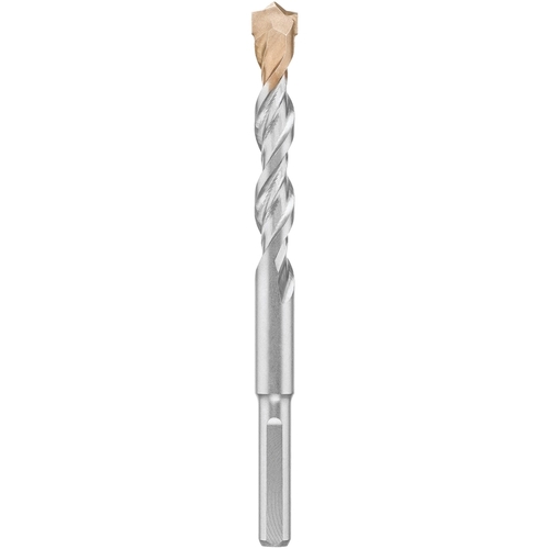 Hammer Drill Bit, 1/2 in Dia, 12 in OAL, Percussion, Spiral Flute, 4-Flute, 3/8 in Dia Shank Silver