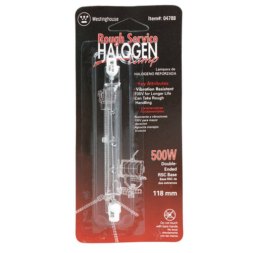 Halogen Bulb Rough Service 500 W T3 Utility 9,500 lm White Clear - pack of 6
