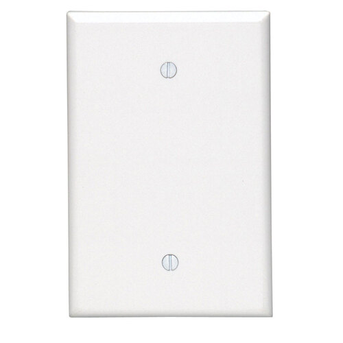 Wall Plate White 1 gang Thermoset Plastic Blank White - pack of 10