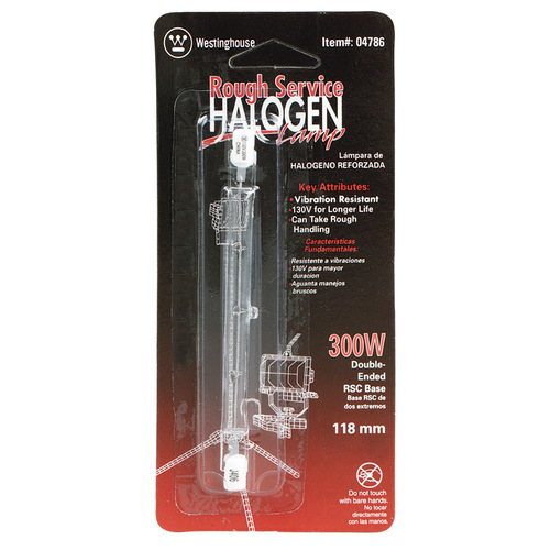 Halogen Bulb Rough Service 300 W T3 Utility 5,000 lm Bright White Clear