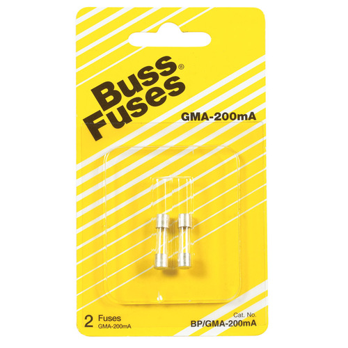 Bussmann BP/GMA-200MA Fast Acting Glass Fuse 0.2 amps