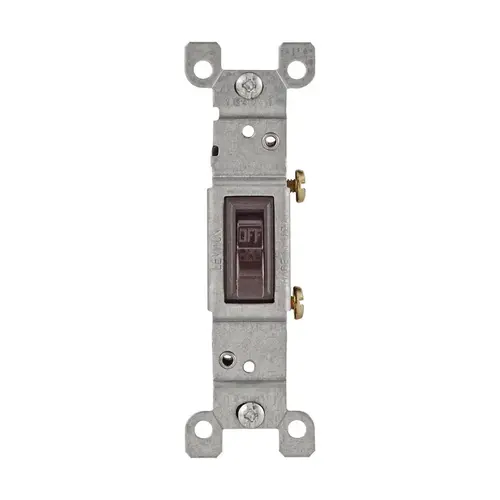 Residential Grade 15 Amp Toggle Single Pole Switch, Brown