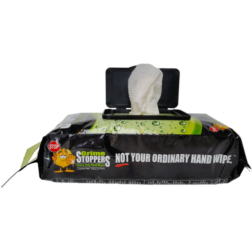 Grime Stoppers 00275 Heavy Duty Hand Wipes Fresh Scent Antibacterial