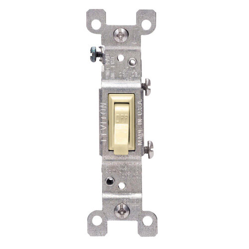 AC Quiet Switch 15 amps Single Pole Toggle Ivory Ivory