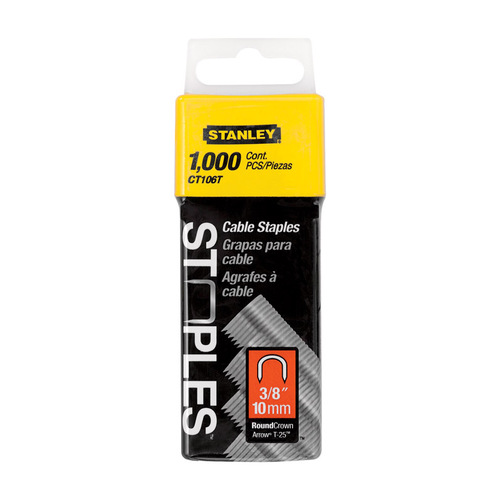 Stanley CT106T Cable Staples 3/8" L 20 Ga. Round Crown Gray