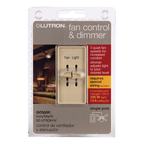 Fan Control Skylark 1.5 amps Single pole Slide Ivory Ivory