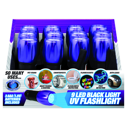 Blacklight Master 302490 UV Flashlight 15 lm Black/Purple LED AAA Battery Black/Purple
