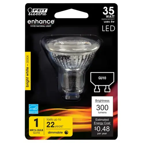 LED Bulb Enhance MR16 GU10 Bright White 35 Watt Equivalence White