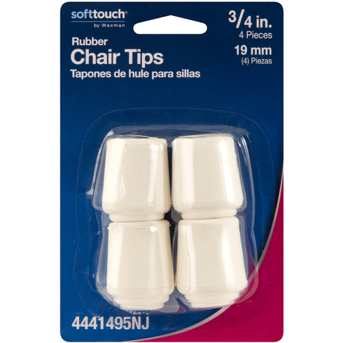Softtouch 4441495NJ Table/Chair Leg Tip Rubber White Round 3/4" W X 1.5