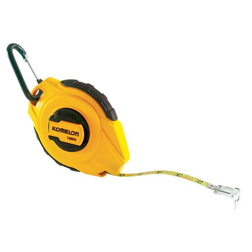 Komelon 9911 Long Tape Measure 100 ft. L X 3/8" W Black/Yellow