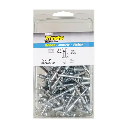Surebonder FPC84S-100 Rivets 1/4" D X 3/8" Steel Silver Silver