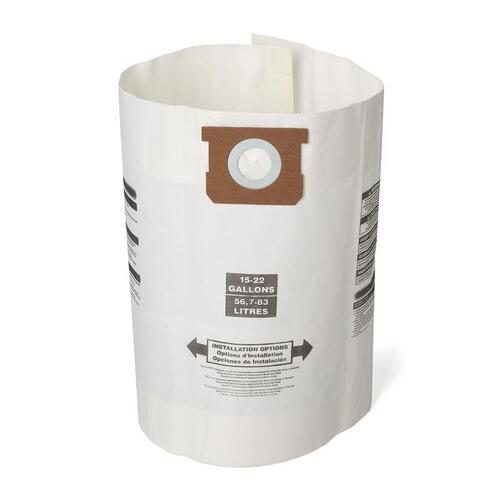 Wet/Dry Vac Filter Bag 2" L X 10" W 15-22 gal White