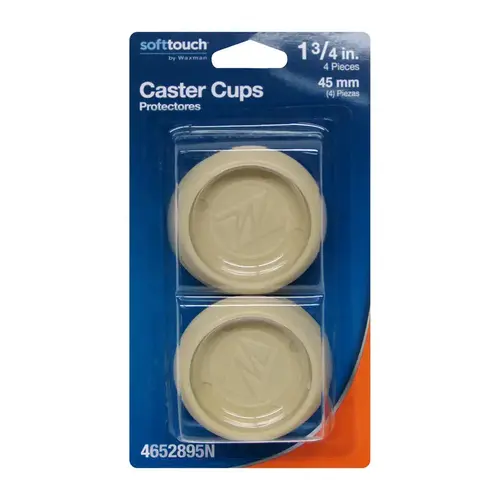 Caster Cup Plastic Tan Round 1 3/4" W Tan