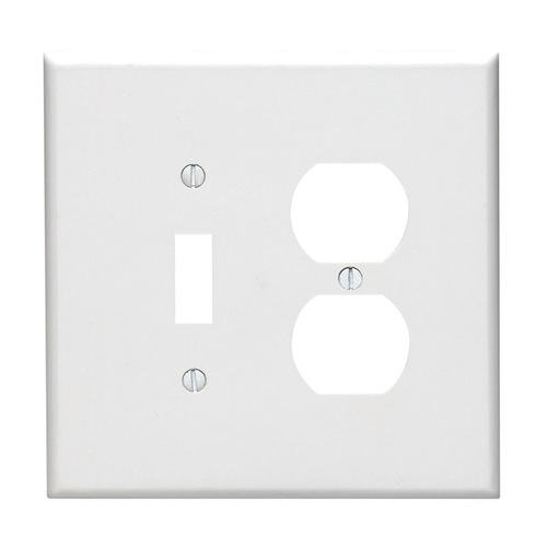 Leviton 88105-000 Wall Plate White 2 gang Thermoset Plastic Duplex ...