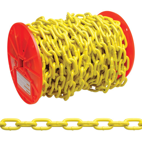 Baron 7802 Chain 2/0 Straight Link Carbon Steel 0.18" D X 2 ft. L Yellow